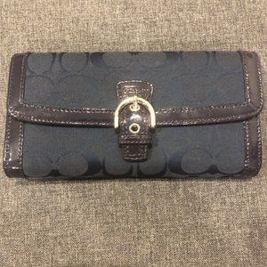 Coach Navy Blue Soho Signature Wallet